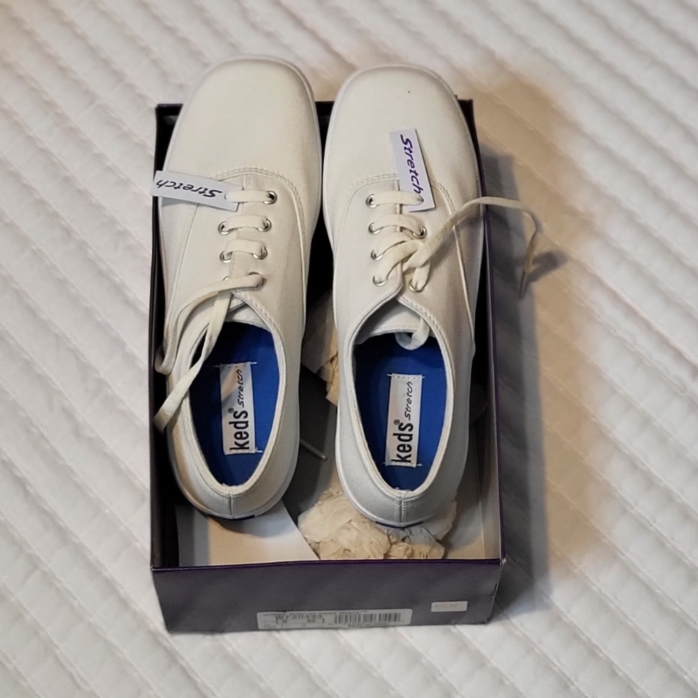 Twill White Keds